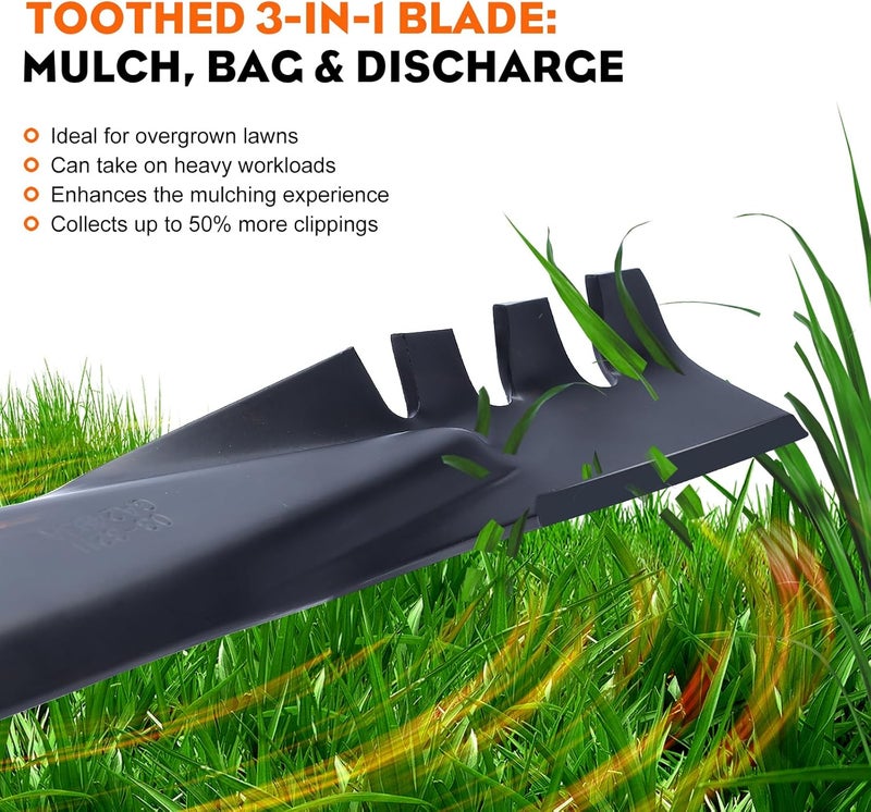 Hipa 942-04308 Mulching Blades for Cub Cadet XT1 LT42 ZT1 RZT42 42 inch Riding Mower, Troy Bilt Bronco Pony 42'' Deck Lawn Tractor Replace for 942-04308-X 942-0616 742-0616 942-04126 - Image 2